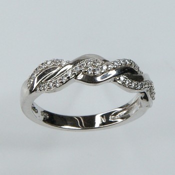 Sterling Silver CZ Wave Ring
